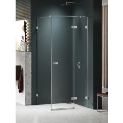 New Trendy Avexa Nickel Brushed zuhanykabin 120x110 cm négyszögletes csiszolt/átlátszó üveg EXK-8524