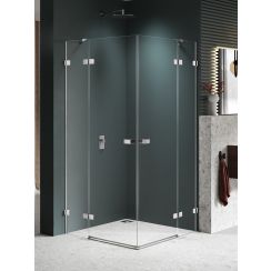 New Trendy Avexa Nickel Brushed zuhanykabin 120x100 cm négyszögletes csiszolt/átlátszó üveg EXK-8553