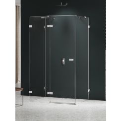 New Trendy Avexa Nickel Brushed zuhanykabin 120x80 cm négyszögletes csiszolt/átlátszó üveg EXK-8569