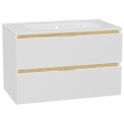 Készlet szekrénytest Excellent Tuto 2.0 MLEX.2172.800.WHBL, mosdótál Excellent Pik CEEX.6517.800.WH, MLEX.2151.800.01.WH