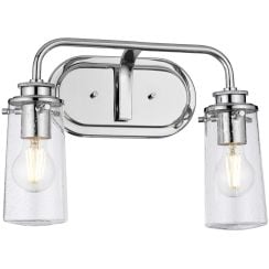 Quintiesse Braelyn oldalfali lámpa 2x40 W króm-átlátszó QN-BRAELYN2-PC