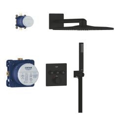 Grohe SmartControl kád és zuhany szett beépített termosztáttal trópusi zuhany opcióval fekete 348752430