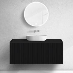 Oltens Lun szekrény 120x44.7x52 cm mosdókagyló alá akasztható fekete 60030300