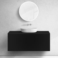 Oltens Lun szekrény 120x44.7x52 cm mosdókagyló alá akasztható fekete 60035300