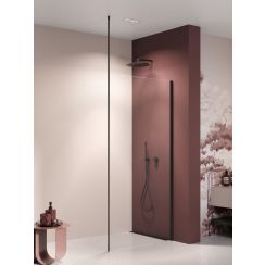 New Trendy Nesta Black zuhanykabin fal walk-in 120 cm fekete matt/átlátszó üveg K-1727-WS
