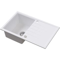 Ruvetti Axel gránit mosogató 79x50 cm fehér 3001AX_WH160_W