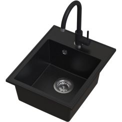 Ruvetti Tito Box mosogató csapteleppel fekete/fekete LP_3200-TB4050BC_W