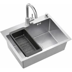 Ruvetti Look mosogató csapteleppel és tartozékokkal acél/acél LPLOOK605200BSF