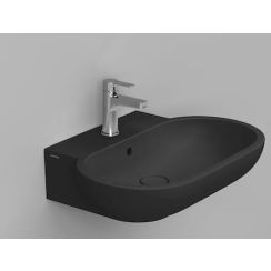 Ceramica Dolomite Mirto mosdótál 65x46 cm ovális klasszikus fekete matt D461181