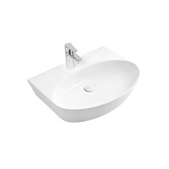 Oltens Luma mosdótál 45.5x38.5 cm ovális klasszikus fehér fényes 41006000