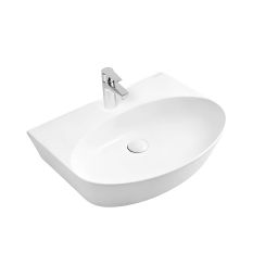 Oltens Luma mosdótál 51x41.5 cm ovális klasszikus fehér fényes 41007000