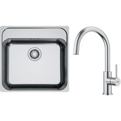 Készlet acél mosogató Franke Smart SRX 127.0720.295, konyhai csaptelep Franke Smart Glenda 115.0747.473