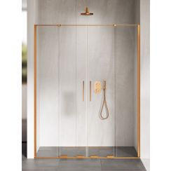 New Trendy Smart zuhanyajtók 170 cm tolható réz csiszolt/átlátszó üveg EXK-7665