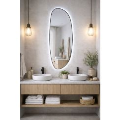Baltica Design Stone Fluid tükör 50x155 cm világítással fekete 5904107932750