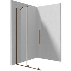 Deante Prizma zuhanykabin fal walk-in 140 cm barna csiszolt/átlátszó üveg KTJ_C34R