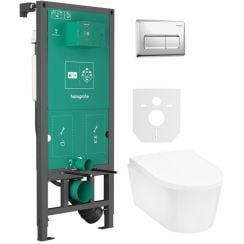 Készlet WC csésze Hansgrohe EluPura S 60193450, beépíthető keret Hansgrohe iFrame universal 01022180, 60148450, 66001000