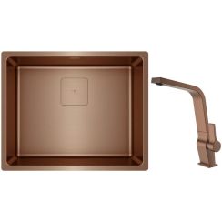 Készlet acél mosogató Teka Flexlinea 115000025, konyhai csaptelep Teka ICC 116030007