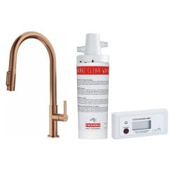 Készlet konyhai csaptelep Franke Maris Slim Clear Water J Pull-Out 120.0736.602, mosogató alatti szűrő Franke Clear Water 133.0284.025