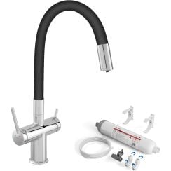 Készlet csaptelepek víztisztító berendezésekhez Ferro Filtrata BFT41B, mosogató alá szerelhető szűrő szűrőbetét készlettel Ferro Filtrata FFT4-ACAG-SET