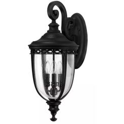 Elstead Lighting English Bridle kültéri fali lámpa 3x60 W fekete FE-EB2-L-BLK