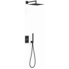 Tres Therm-Box zuhany készlet beépített termosztáttal trópusi zuhany opcióval fekete 21135004NM