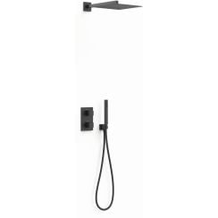 Tres Therm-Box zuhany készlet beépített termosztáttal trópusi zuhany opcióval fekete 00635004NM