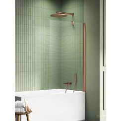 New Trendy New Soleo Copper Brushed zuhanyparaván 70 cm egyrészes réz csiszolt/átlátszó üveg P-0134
