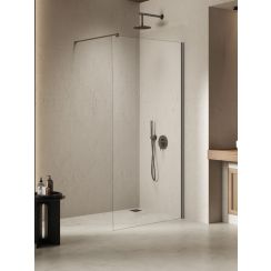 New Trendy Nesta Gunmetal Brushed zuhanykabin fal walk-in 120 cm fegyverszürke szín csiszolt/átlátszó üveg K-1759