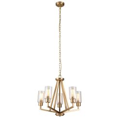 Elstead Lighting Deryn függőlámpa 5x60 W sárgaréz KL-DERYN5-NBR