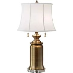 Elstead Lighting Stateroom asztali lámpa 2x60 W fehér-sárgaréz FE-STATEROOM-TL-BB
