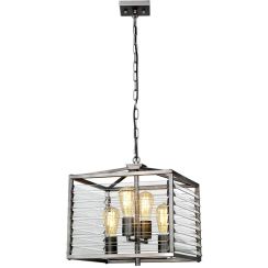 Elstead Lighting Louvre függőlámpa 4x60 W szürke/hamvas LOUVRE-4P