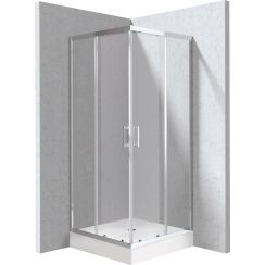 Deante Funkia Evo zuhanykabin zuhanytállal 90x90 cm négyzet króm fényes/átlátszó üveg KYCZ0099P