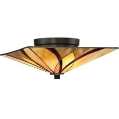 Elstead Lighting Asheville mennyezeti lámpa 2x60 W borostyán-piros-krém QZ-ASHEVILLE-F