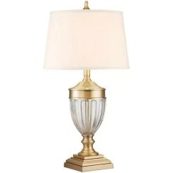 Elstead Lighting Dennison asztali lámpa 1x60 W sárgaréz-krém QZ-DENNISON-BB