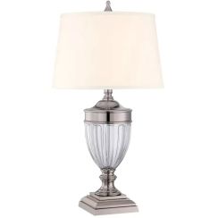 Elstead Lighting Dennison asztali lámpa 1x60 W nikkel-krém QZ-DENNISON-PN