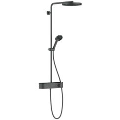 Hansgrohe Pulsify S zuhany készlet fal termosztáttal trópusi zuhany opcióval króm-fekete 24220340