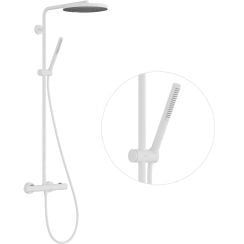 Hansgrohe Pulsify S Puro zuhany készlet fal termosztáttal trópusi zuhany opcióval fehér 24222700