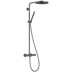 Hansgrohe Pulsify S Puro zuhany készlet fal termosztáttal trópusi zuhany opcióval króm-fekete 24222340