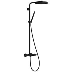 Hansgrohe Pulsify S Puro zuhany készlet fal termosztáttal trópusi zuhany opcióval fekete 24223670