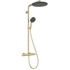 Hansgrohe Raindance Alive S zuhany készlet fal termosztáttal trópusi zuhany opcióval arany 24594990