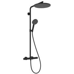 Hansgrohe Raindance Alive S zuhany készlet fal termosztáttal trópusi zuhany opcióval fekete 24594670