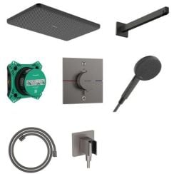Hansgrohe Raindance Alive Q zuhany készlet beépített termosztáttal trópusi zuhany opcióval fekete 24620340