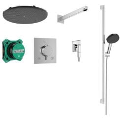Hansgrohe Raindance Alive Select S zuhany készlet beépített termosztáttal trópusi zuhany opcióval króm 24622000