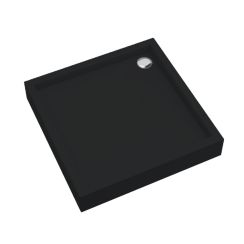 Schedpol Medium Black Mat félkör alakú zuhanytálca 80x80 cm fekete 3.4733/C/MG