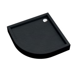 Schedpol Medium Black Stone félkör alakú zuhanytálca 80x80 cm fekete 3.4733/C/ST