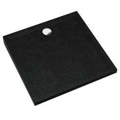 Schedline Sharper Black Stone négyzet alakú zuhanytálca 90x90 cm fekete 3S.S2K-9090/C/ST