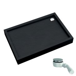 Schedline Favory Plus Black Stone téglalap alakú zuhanytálca 120x80 cm fekete 3ST.F1P-80120/C/ST