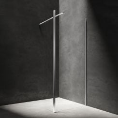 Omnires Marina walk-in zuhanykabin 120x30 cm négyszögletes króm fényes/átlátszó üveg MA1230CRTR