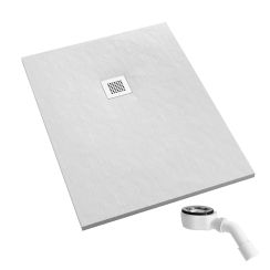 Schedpol Kalait White Stone téglalap alakú zuhanytálca 180x80 cm fehér 3.3114/B/ST-M2