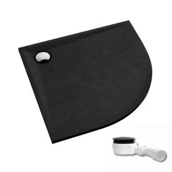Schedpol Etrusco Black Stone félkör alakú zuhanytálca 90x90 cm fekete 3.464/C/ST